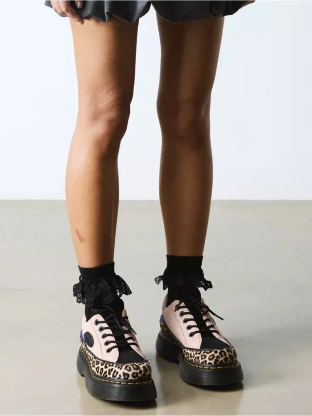 Dr Martens Buzz 5-Eye Leopard and Suede Shoes Ladies Size 7